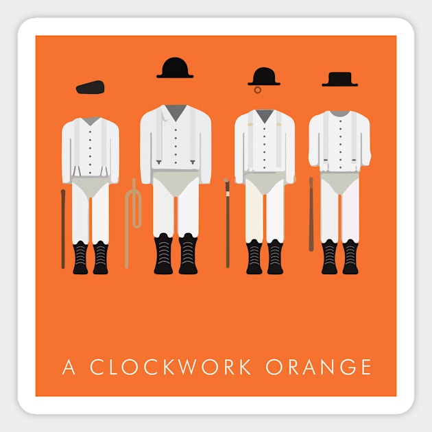 A Clockwork Orange Droog Outfit Movie Silhouette Magnet by Rebus28